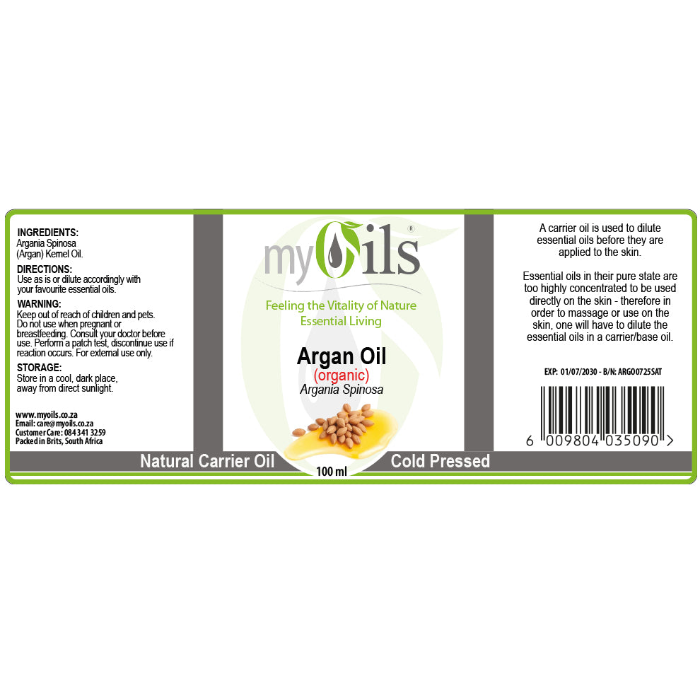 Argan Oil of Morocco (Organic) Carrier Oil - 100ml