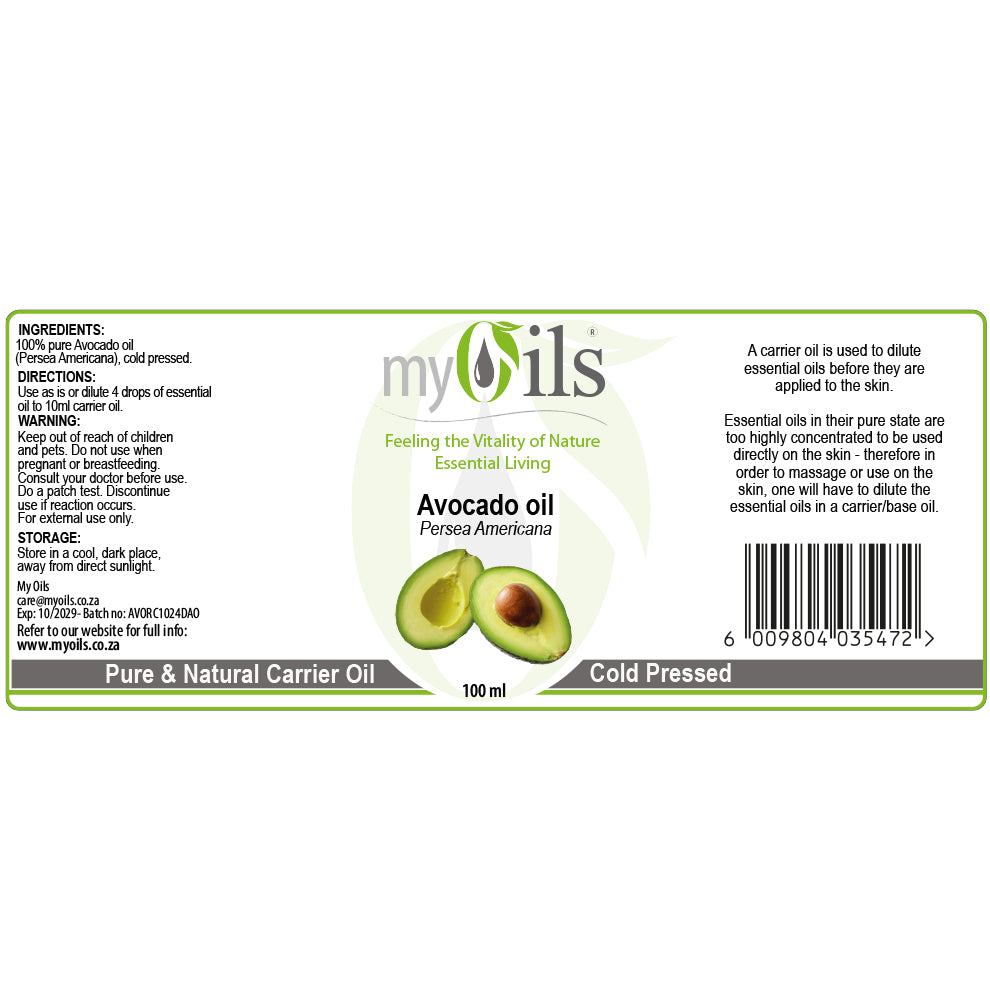 Avocado (Refined) Carrier Oil - 100ml