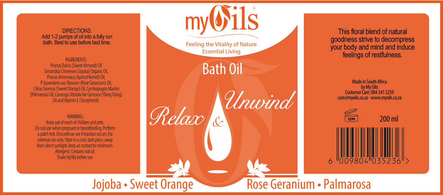 Bath Oil - Relax & Unwind - 200ml
