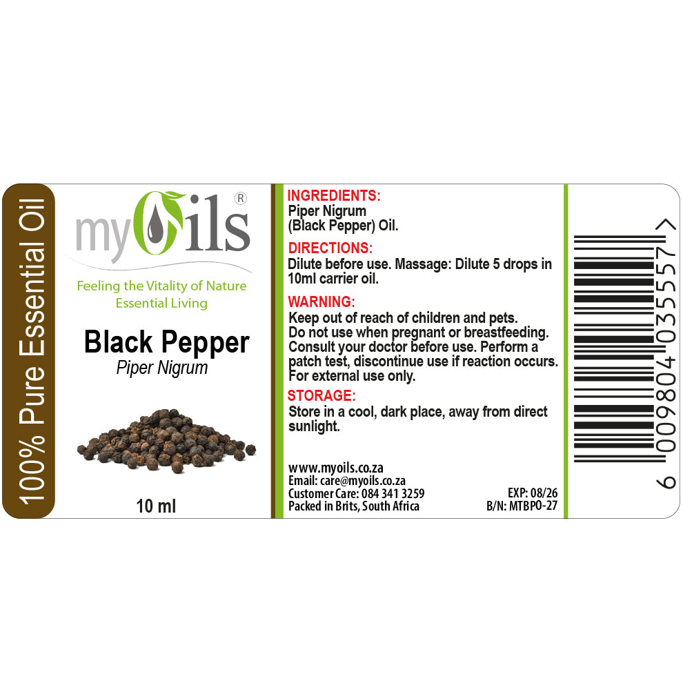Black Pepper Essential Oil - 10ml