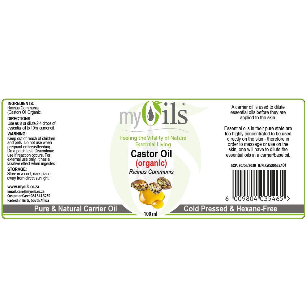 Castor (Organic) Hexane Free Carrier Oil - 100ml