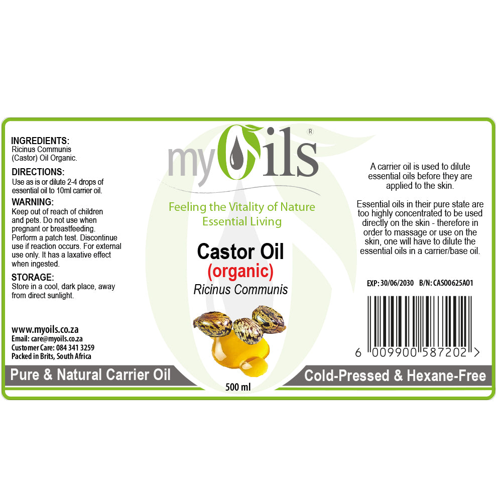Castor (Organic) Hexane Free Carrier Oil - 500ml