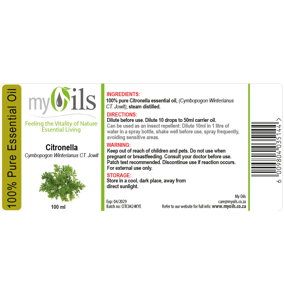 Citronella Essential Oil - 100ml
