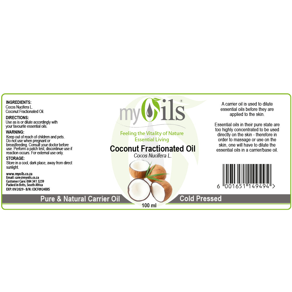Coconut Fractionated Carrier Oil - 100ml
