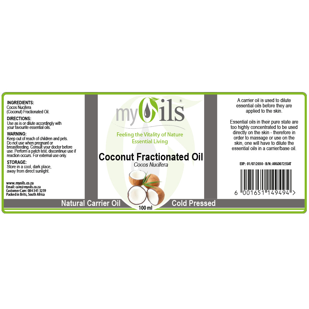 Coconut Fractionated Carrier Oil - 100ml