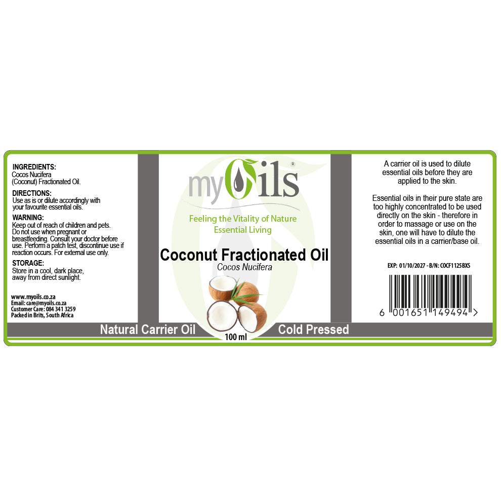 Coconut Fractionated Carrier Oil - 100ml