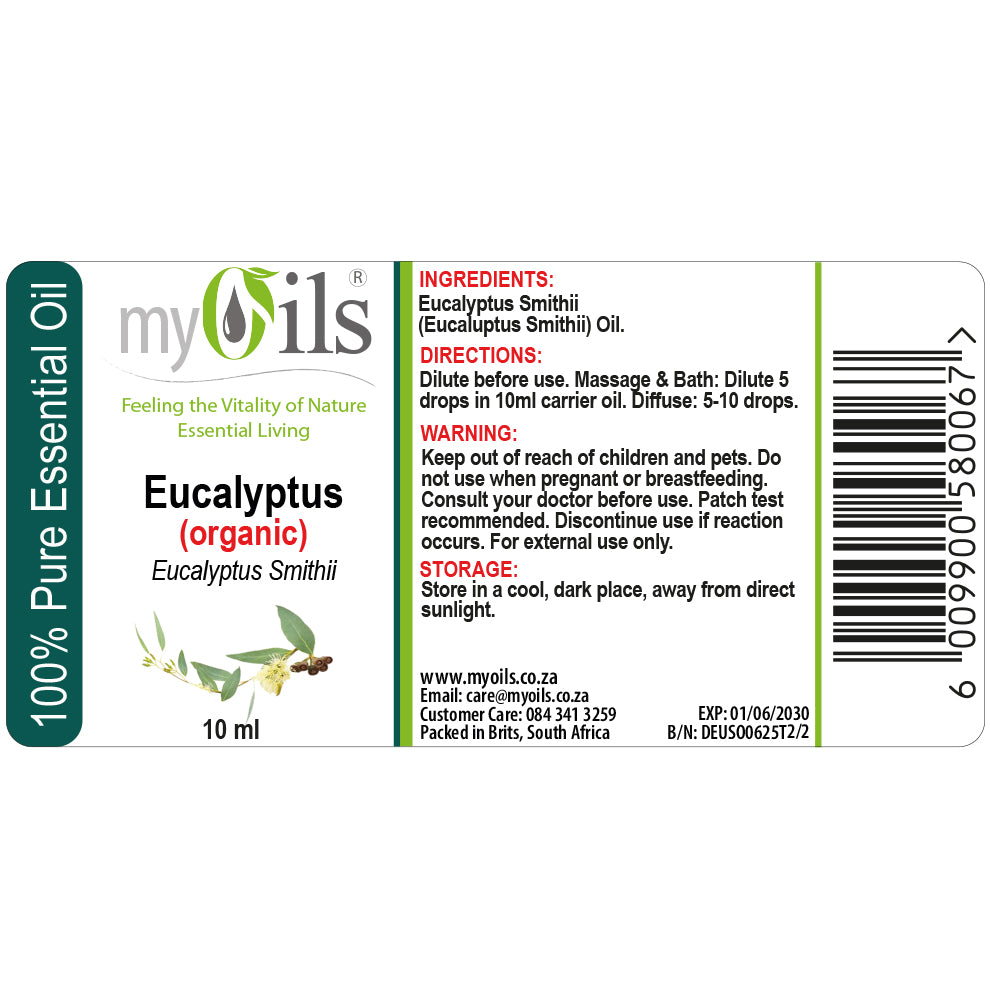 Eucalyptus Smithii (Organic) Essential Oil - 10ml