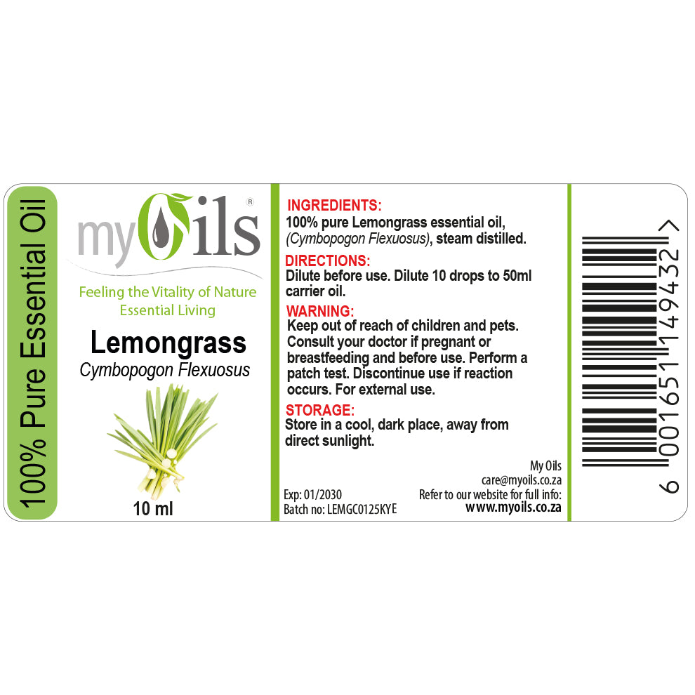 Lemongrass Essential Oil - 10 ml