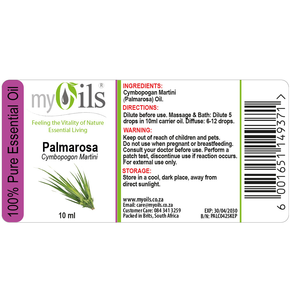 Palmarosa Essential Oil - 10ml