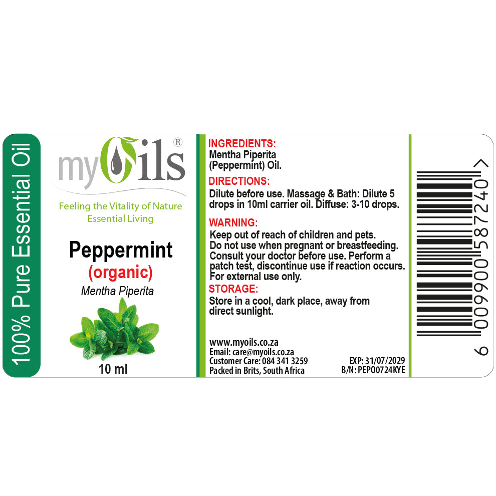 Peppermint (Organic) Essential Oil - 10ml
