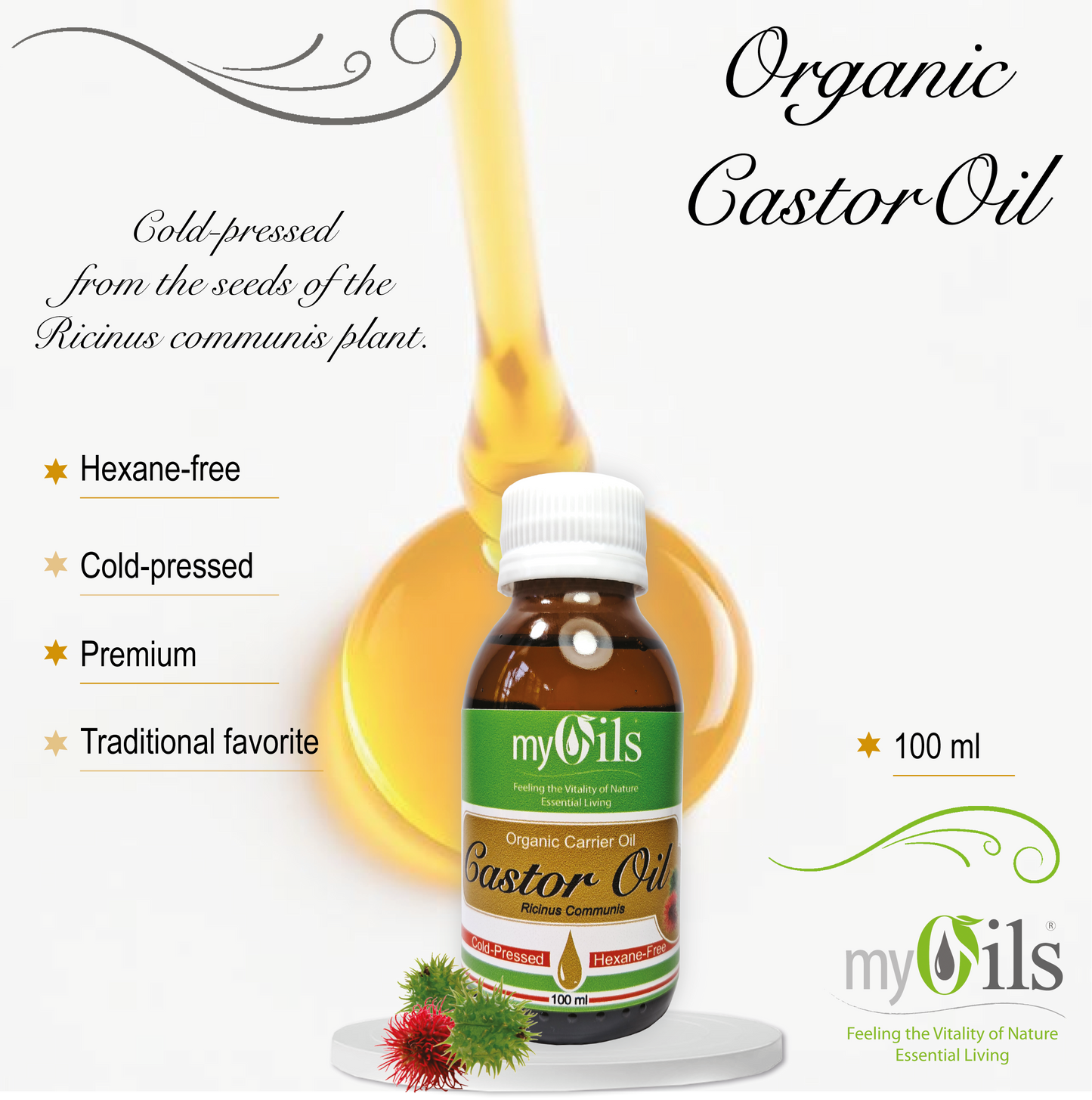 Castor (Organic) Hexane Free Carrier Oil - 100ml