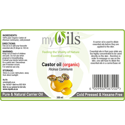 Castor (Organic) Hexane Free Carrier Oil - 500ml