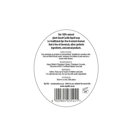 Castile Liquid Soap - Fragrance Free - 500 ml
