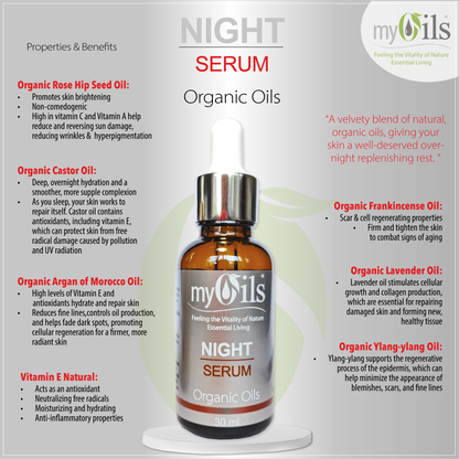 Night Serum - Organic Oils - 30 ml